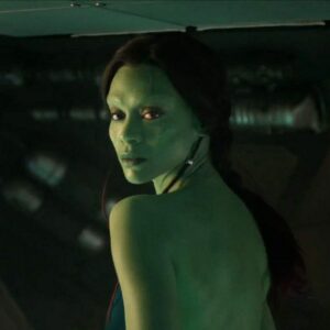 Guardiani della Galassia 3: la Gamora di Zoe Saldana in una foto dal set