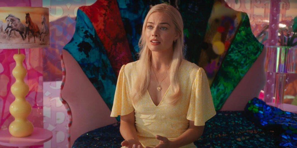 Barbie, perché Margot Robbie indossa un vestito giallo alla fine del film?